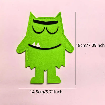 Marionnettes Émotions Color Monster – Jeu Éducatif en Feutrine avec Livre pour Théâtre et Expression des Sentiments