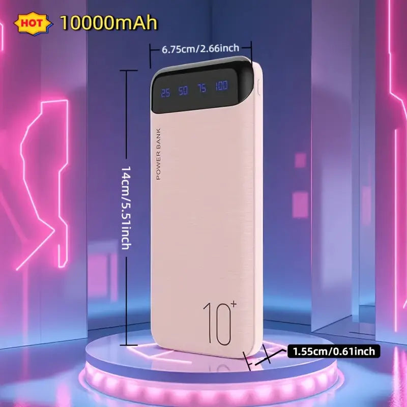 Power Bank 10000/20000mAh – Batterie Externe Haute Capacité avec Écran LED et Charge Rapide