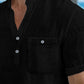 Chemise Homme Col Mao Décontractée – Manches Courtes Boutonnée, Style Estival Chic
