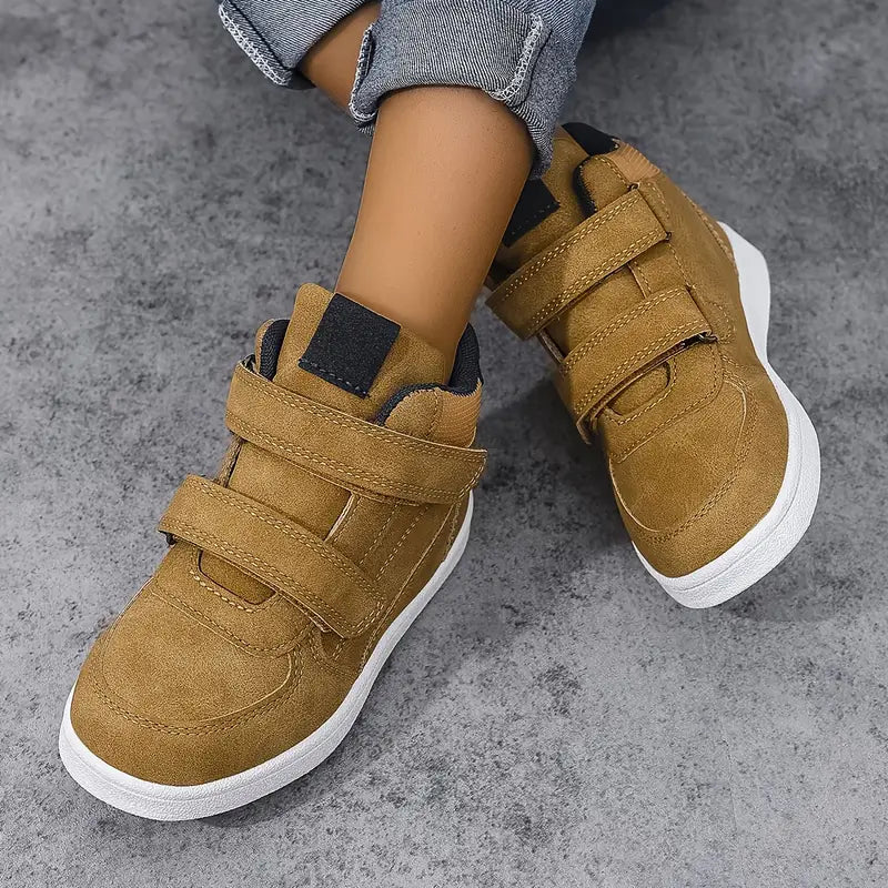 Bottes garçon montantes en suède avec scratch – Chaussures confortables et résistantes pour l’automne/hiver