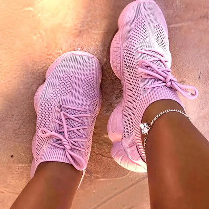 Baskets de sport femme fluorescentes – Chaussures running légères et respirantes pour fitness et marche