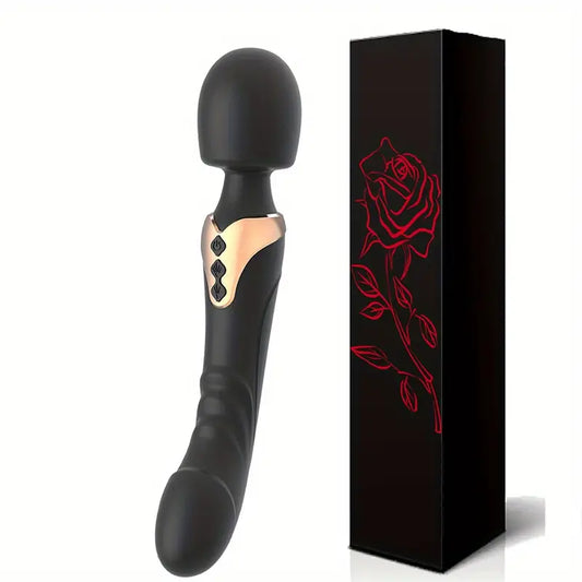 Vibromasseur Wand Rechargeable en Silicone – Double Stimulation Intime & Massage Relaxant