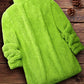 Veste Polaire Femme Hiver à Zip – Molleton Chaud Effet Mouton Vert Fluo, Douce et Confortable