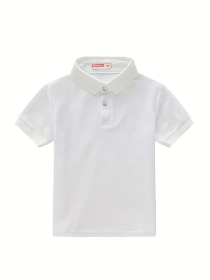 Polo garçon manches courtes bleu clair – Haut élégant en coton respirant