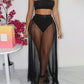 Ensemble Plage 2 Pièces – Haut Bandeau et Jupe Longue Transparente Plissée