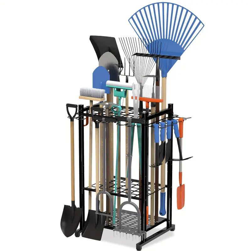 Support de Rangement pour Outils de Jardin – Organiseur Extérieur Robuste pour Pelles, Râteaux, Balais et Accessoires