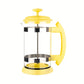 Cafetière à Piston en Verre Borosilicate – French Press Manuelle pour Café ou Thé, Filtration Inox et Poignée Antidérapante