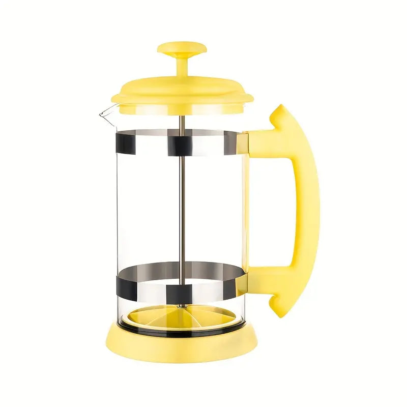 Cafetière à Piston en Verre Borosilicate – French Press Manuelle pour Café ou Thé, Filtration Inox et Poignée Antidérapante