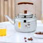 Théière en Inox avec Poignée Bois – Bouilloire Traditionnelle pour Café ou Thé – Compatible Tous Feux