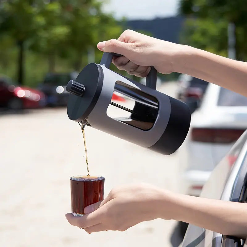 Cafetière Portable à Piston – French Press de Voyage en Plastique Résistant, Idéale pour Café et Thé en Extérieur
