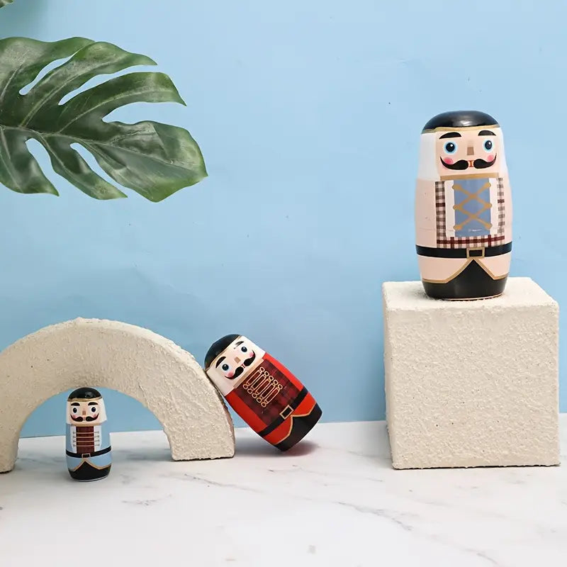 Poupées Russes Casse-Noisette en Bois – Marionnettes Décoratives pour Théâtre et Histoires d’Enfants