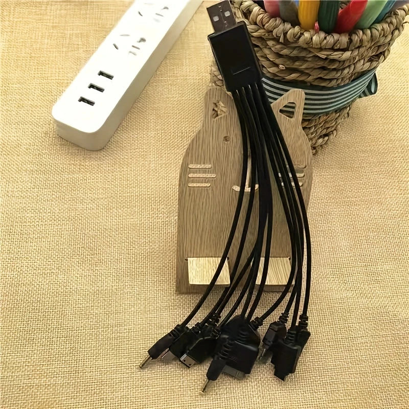 Câble USB Multi-Connecteurs 10 en 1 – Charge Universelle pour Anciens et Nouveaux Appareils