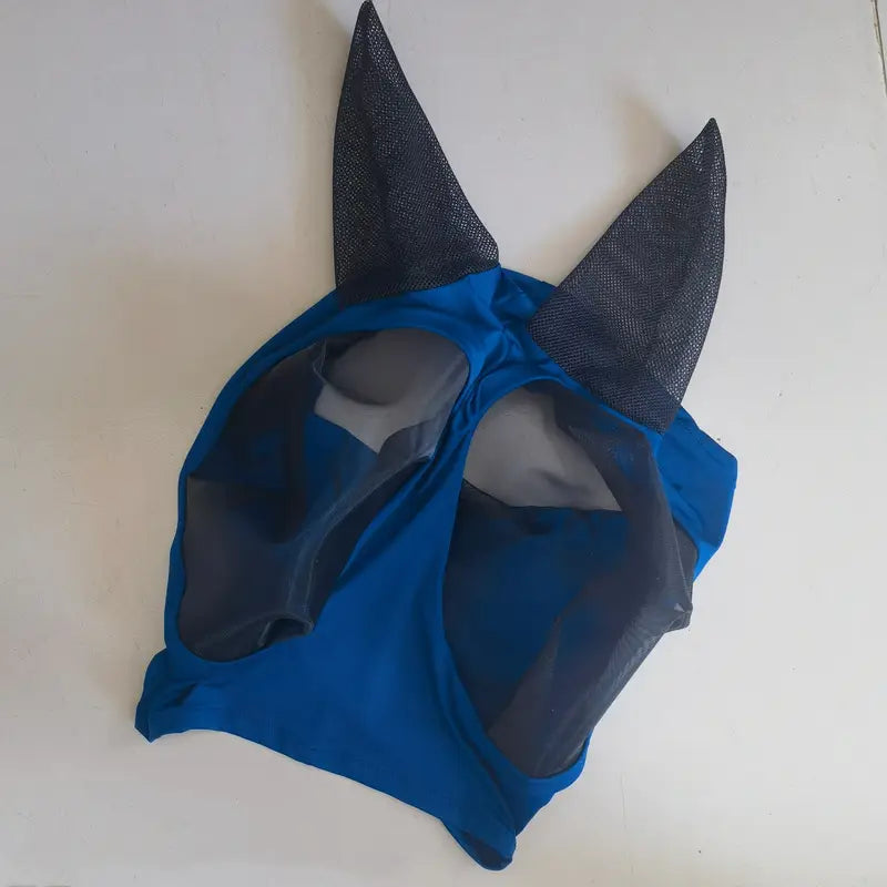 Masque Anti-Mouches pour Chevaux – Couvre-Tête Respirant avec Protection des Oreilles et des Yeux