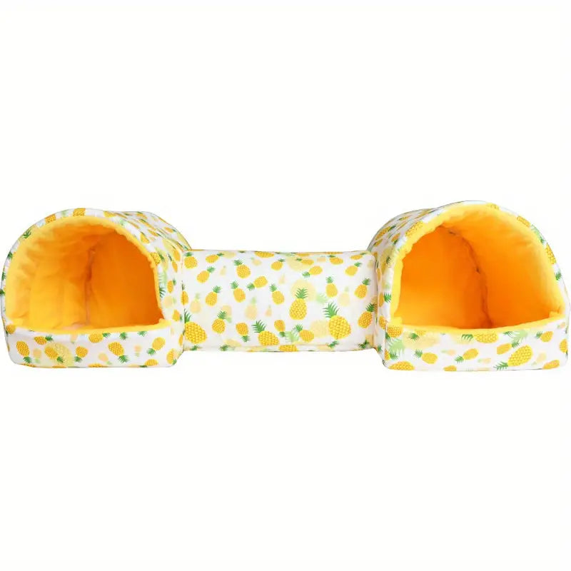Tunnel Lit Douillet pour Chats et Petits Chiens – Maison 2 en 1 avec Motifs Dinosaures Colorés