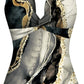 Ensemble de Plage Femme – Maillot de Bain Élégant avec Jupe Pareo Imprimé Marbre Noir, Blanc et Or