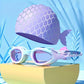 Lunettes de Natation Enfant Motif Poisson, coloris Lunette et bonnet violet