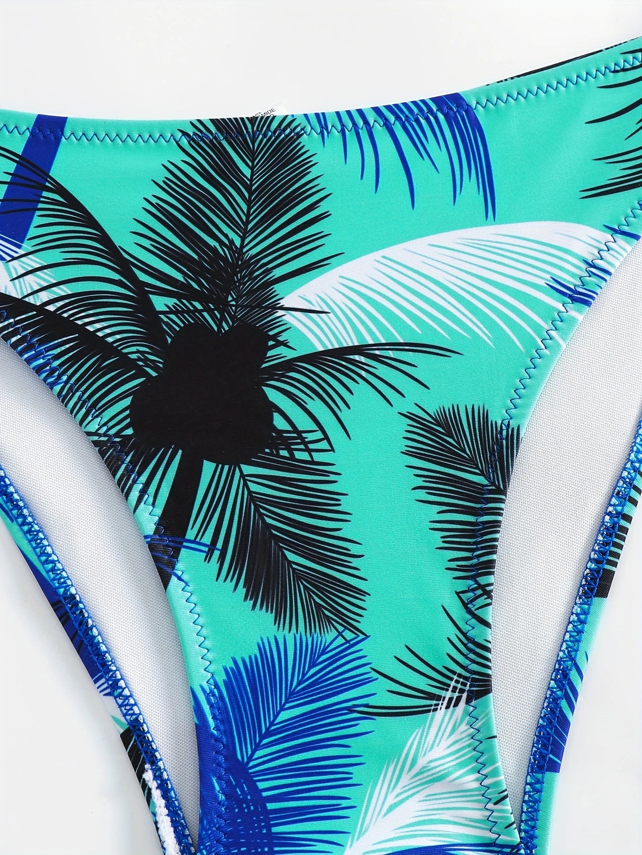 Bas de Bikini Femme Tropical – Taille Basse Imprimé Feuilles, Look Estival et Coloré