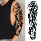 Tatouages Temporaires Bras Complet – Lot de 10 Manches Tattoo Réalistes Noirs & Gris | Effet 3D, Waterproof & Longue Durée – Style Crâne, Horloge, Aigle, Guerrier