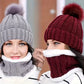 Ensemble Bonnet & Tour de Cou Femme Hiver – Tricot Épais avec Doublure Polaire, Ultra Chaud et Confortable