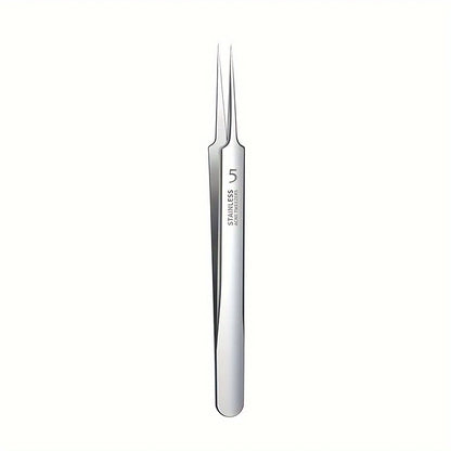 Pince à Épiler Inox Précision + Tire-Comédons – Outils Professionnels pour Soins du Visage, Acné et Cils