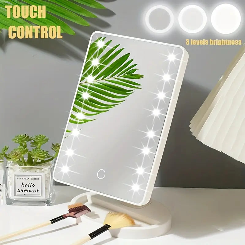 Miroir de Maquillage LED avec Éclairage Intégré – Design Élégant et Rotation Ajustable pour Coiffure & Beauté