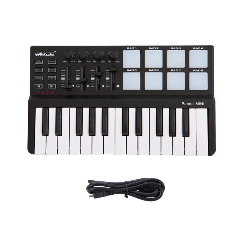Clavier MIDI USB 25 touches – Contrôleur compact avec 8 pads pour production musicale nomade