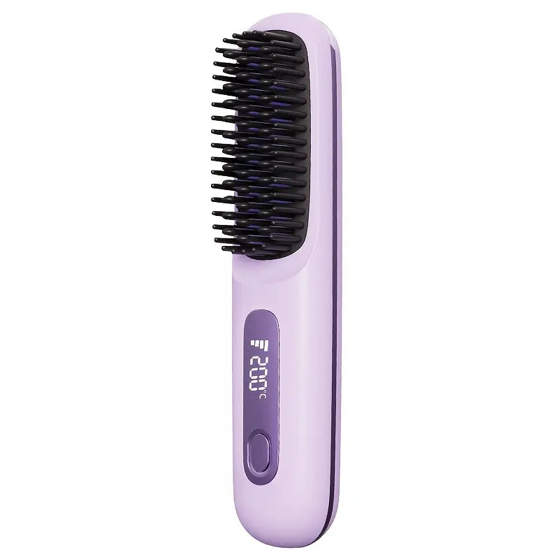 Brosse Lissante Chauffante Électrique – Affichage Digital LED & Température Réglable jusqu’à 200°C