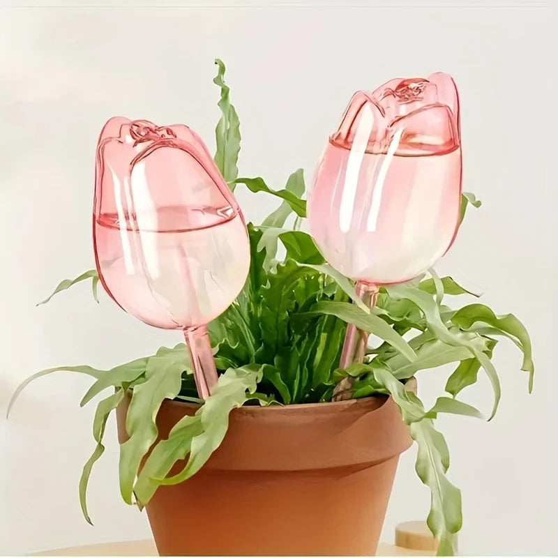 Bulbes d’Arrosage Automatique en Forme de Tulipe – Lot de 1/2/4 Goutteurs Décoratifs pour Plantes en Pot