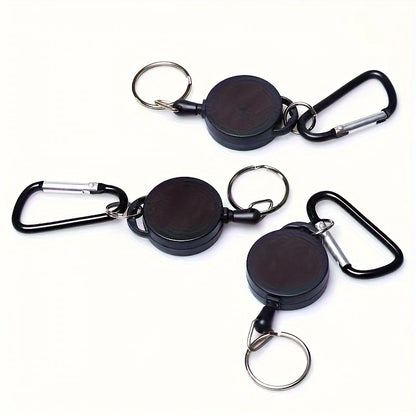 Porte-Clés Rétractable avec Mousqueton – Enrouleur Solide pour Clés, Badges ou Cartes d’Accès
