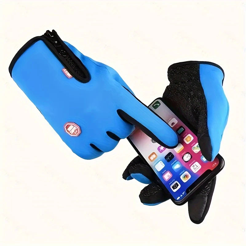 Gants Hiver Tactiles Femme – Imperméables, Chauds et Antidérapants avec Fermeture Zip
