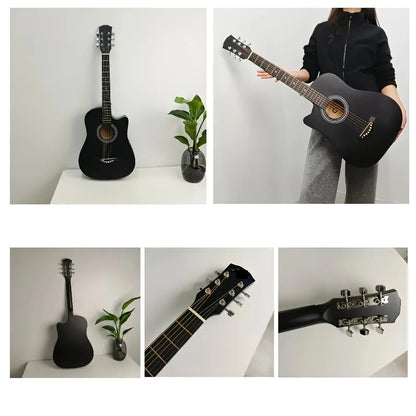 Guitare Acoustique Folk 4/4 – Son Clair et Puissant pour Débutants & Intermédiaires