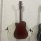Guitare acoustique folk 6 cordes, 38 pouces + bordure blanche – Corps en bois naturel finition sunburst