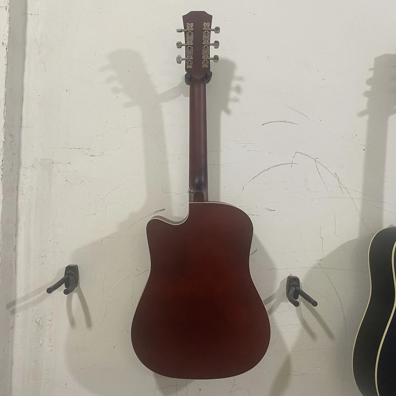 Guitare acoustique folk 6 cordes, 38 pouces + bordure blanche – Corps en bois naturel finition sunburst