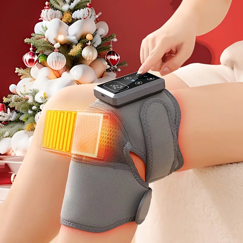 Masseur Électrique Chauffant pour Genou – Soulagement de la Douleur Articulaire, Infrarouge et Vibrations Thérapeutiques
