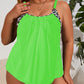 Tankini vert fluo à imprimé léopard – Maillot deux pièces tendance grande taille