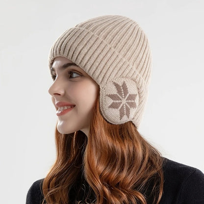 Bonnet d’Hiver Homme avec Cache-Oreilles Intégrés – Tricot Épais Doublé Polaire, Ultra Chaud & Coupe-Vent