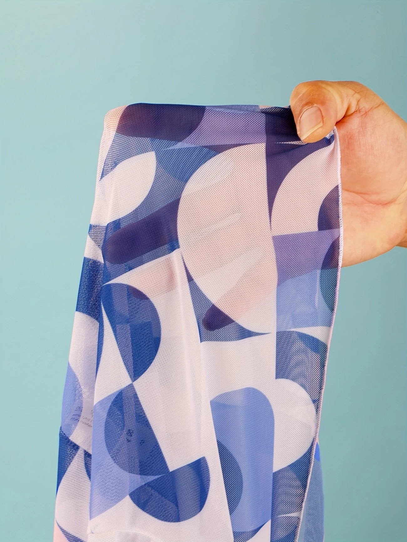 Ensemble de plage 3 pièces femme – Short taille haute, top à nouer et kimono imprimé bleu