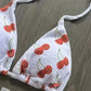 Ensemble Bikini Triangle Imprimé Cerises – Coupe Sexy & Tissu Nid d’Abeille