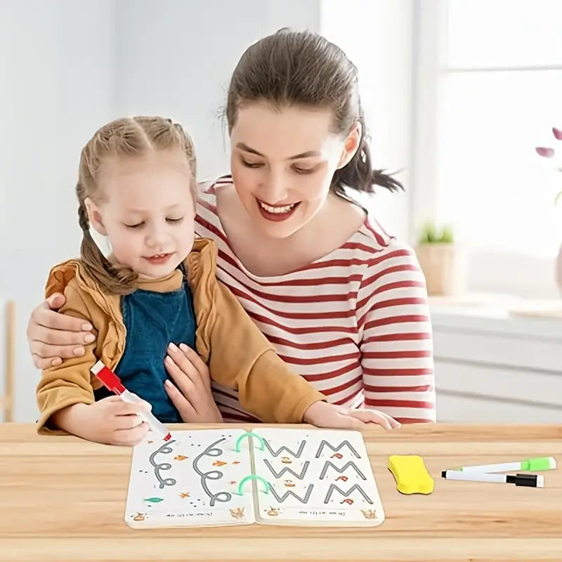 Ardoise Effaçable d’Apprentissage des Chiffres – Tracé des Nombres pour Enfants Montessori (0 à 10)