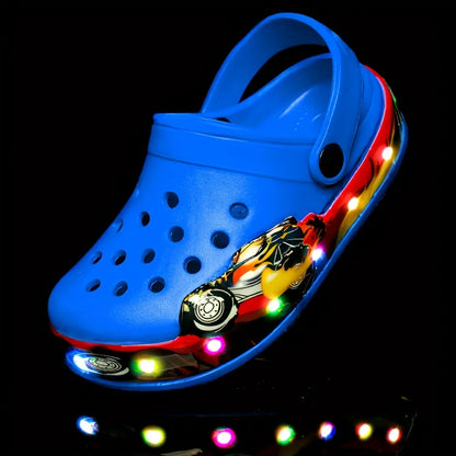 Sabots Enfant Fille LED – Sandales Lumineuses Rose Licorne Arc-en-Ciel