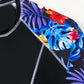Maillot de Bain Rashguard Femme – Ensemble 2 Pièces à Manches Longues et Short Fleuri Tropical