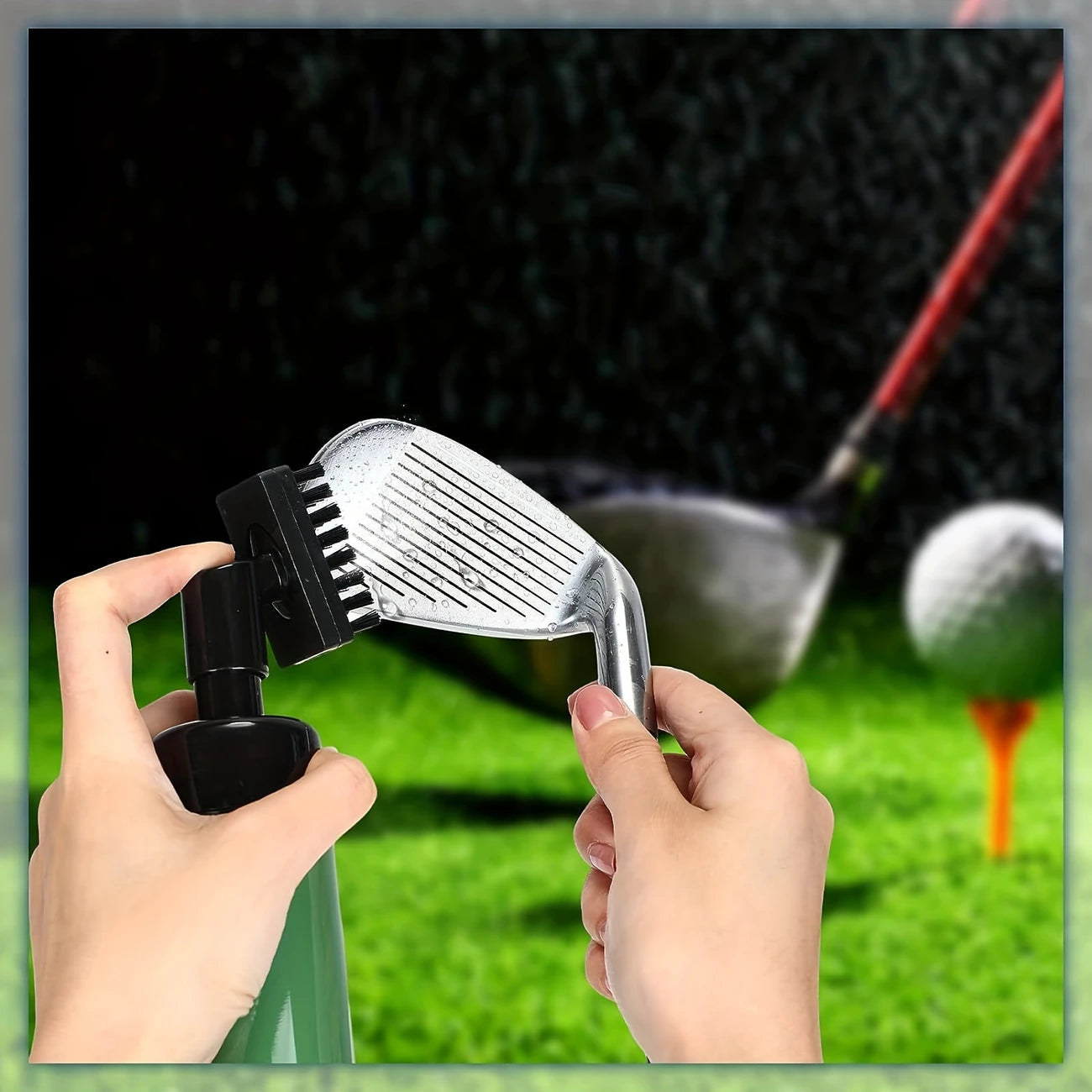 Brosse de Nettoyage de Clubs de Golf – Compacte, avec Clip et Réservoir d’Eau Intégré