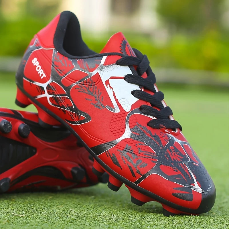 Chaussures de Football Enfant Garçon – Crampons Antidérapants Terrain Sec