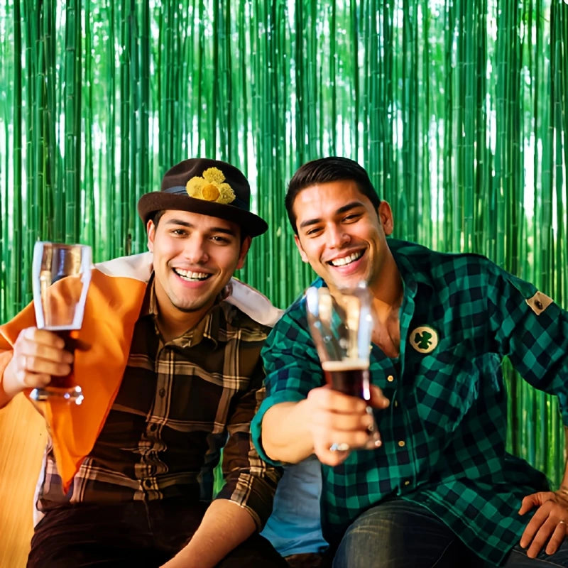 Rideau Frangé Métallique Doré – Décoration Festive pour Photos, Anniversaires et Événements