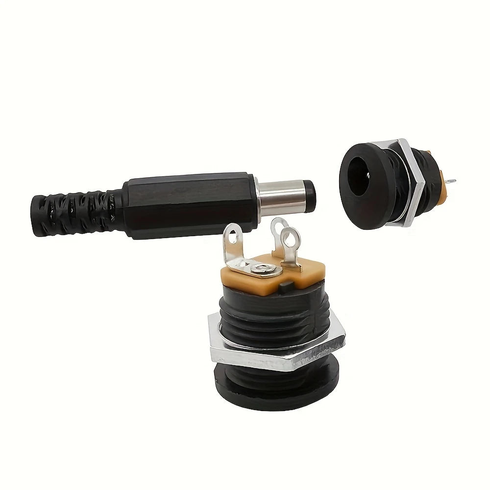 Lot de 10 Connecteurs DC 5.5x2.1 mm – Fiches Mâles et Femelles à Souder pour Alimentation LED, Arduino, CCTV