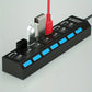Hub USB 4/7 Ports avec Interrupteurs Individuels – Multiprise USB 2.0/3.0 Haute Vitesse pour PC, Ordinateur Portable et Périphériques
