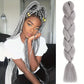 Mèche Synthétique pour Tresses, coloris Gris