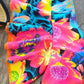 Bikini 2 pièces tropical avec manches à volants – Haut crop à décolleté plongeant et culotte taille moyenne