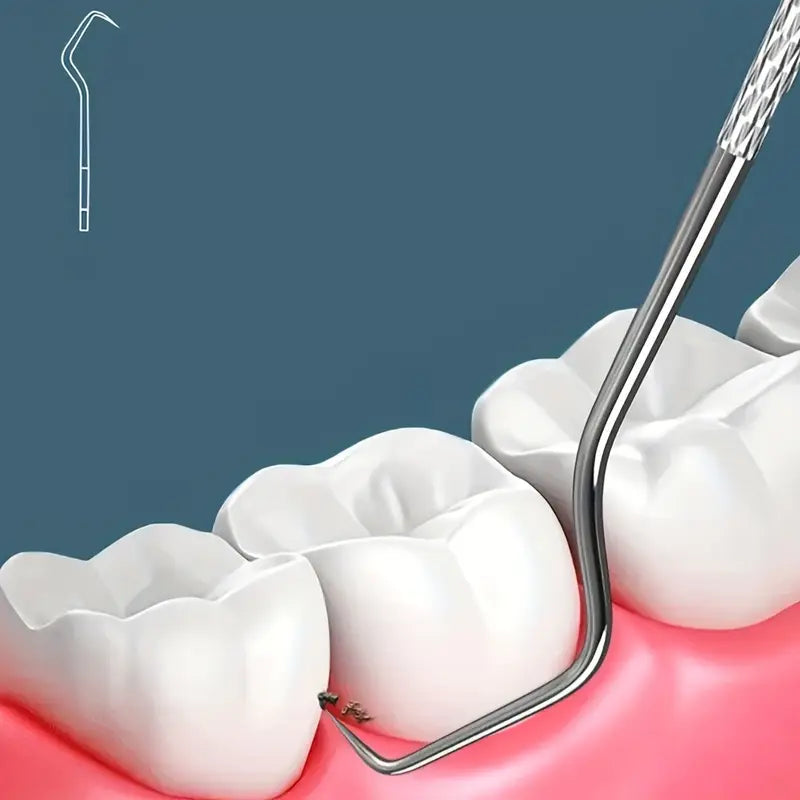 Kit Dentaire Professionnel Inox – Outils de Détartrage et Nettoyage des Dents avec Étui Métallique