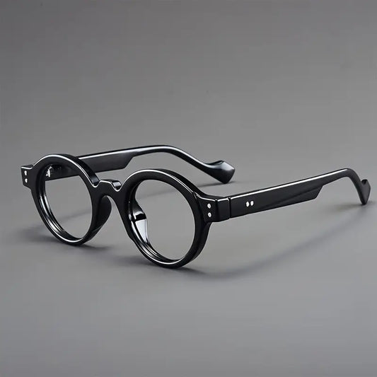 Lunettes homme rondes rétro – Monture épaisse noire style vintage tendance